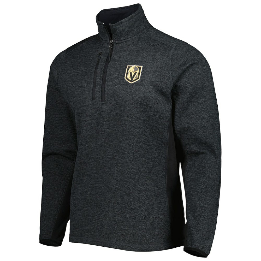 Vegas Golden Knights Antigua Course Quarter-Zip Jacket Heathered Black