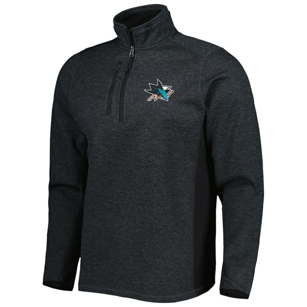 San Jose Sharks - Antigua Course Quarter-Zip Jacket Heathered Black