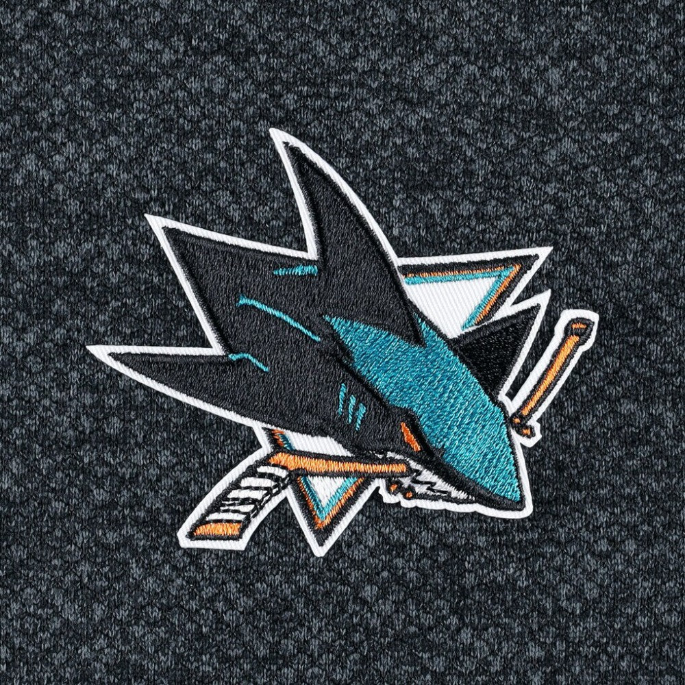 San Jose Sharks - Antigua Course Quarter-Zip Jacket Heathered Black