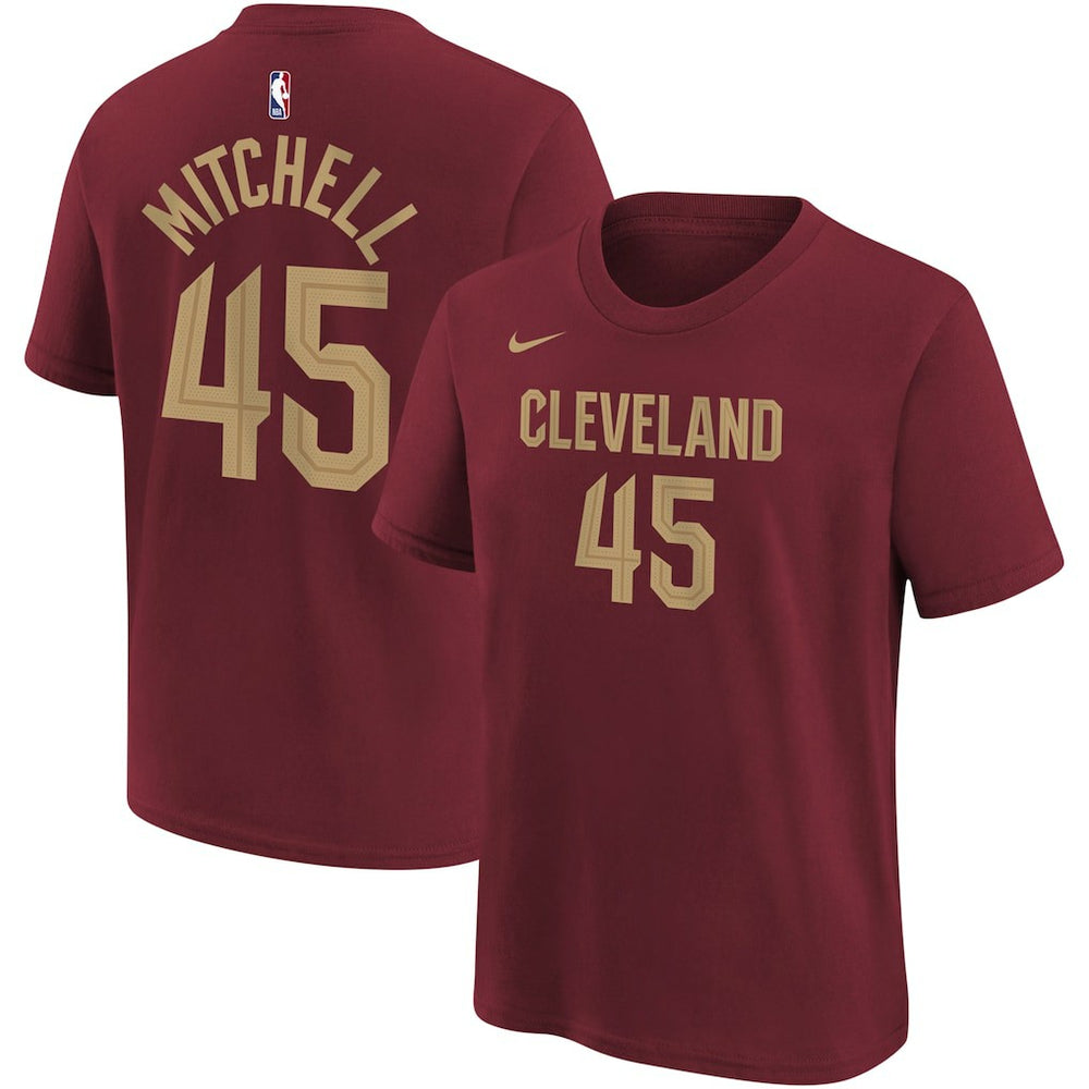 Nike - Donovan Mitchell Cleveland Cavaliers Youth Icon Edition Name & Number T-Shirt - Wine
