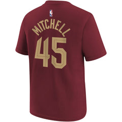 Nike - Donovan Mitchell Cleveland Cavaliers Youth Icon Edition Name & Number T-Shirt - Wine