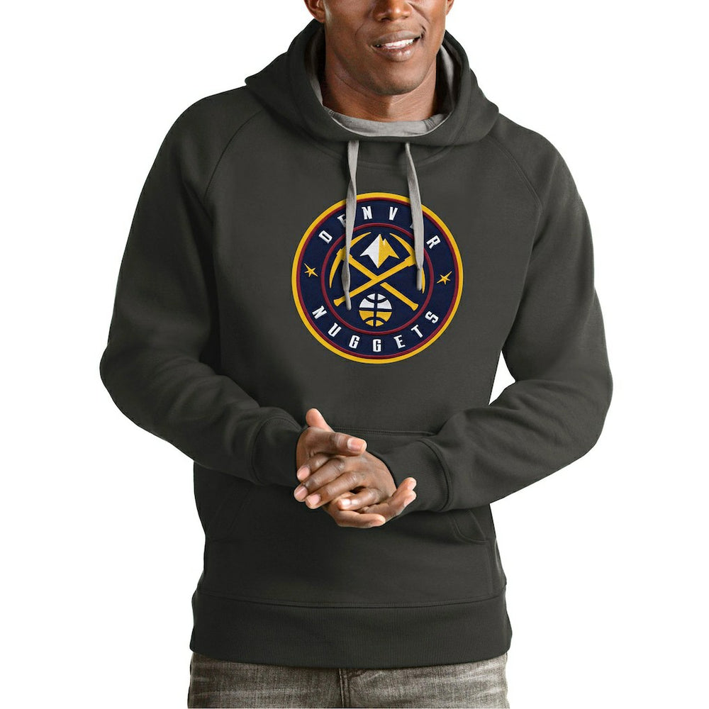 NBA - Denver Nuggets Antigua Team Logo Victory Pullover Hoodie - Charcoal