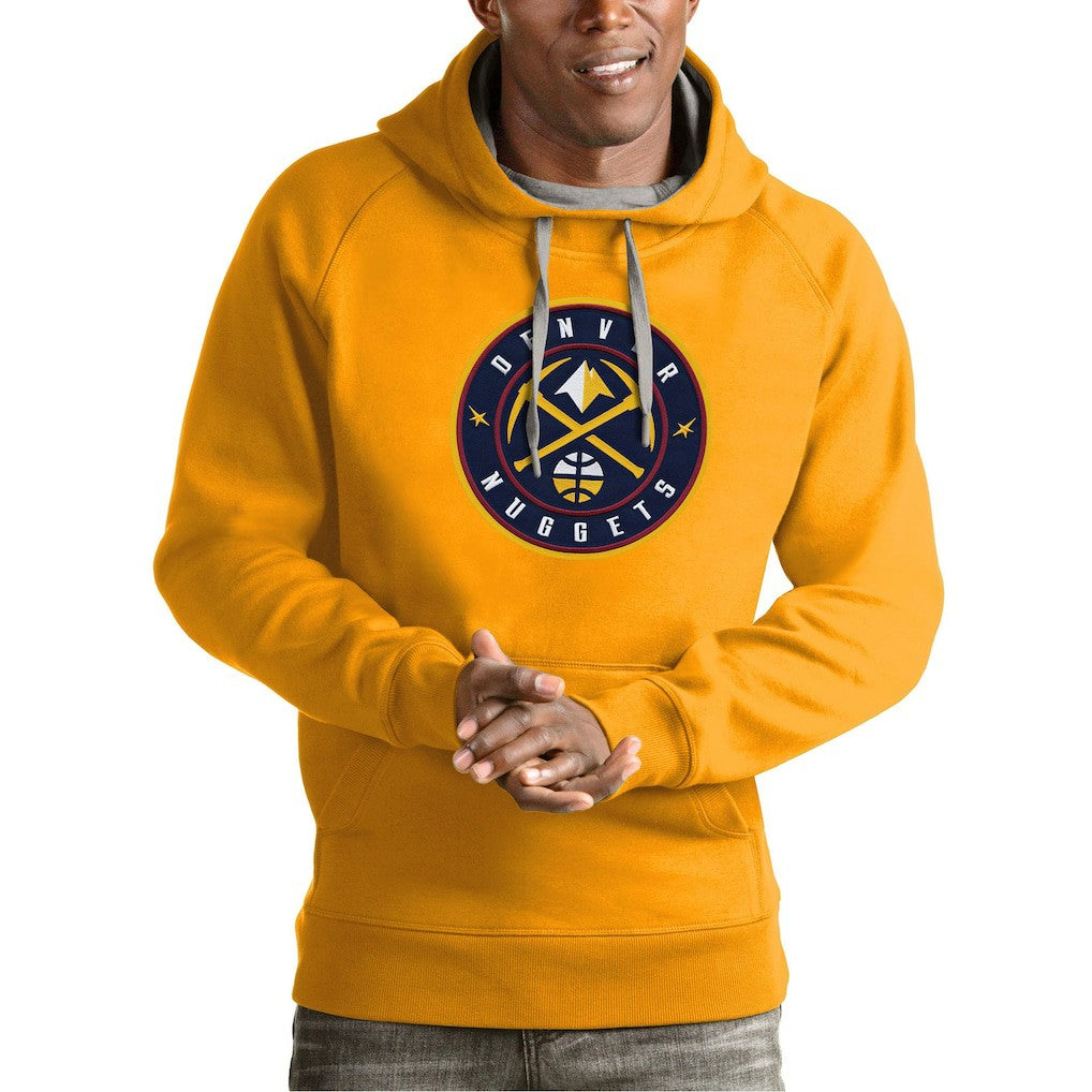 NBA - Denver Nuggets Antigua Team Logo Victory Pullover Hoodie - Gold