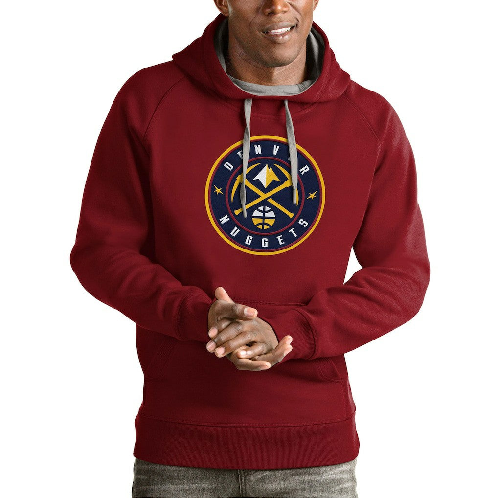 NBA - Denver Nuggets Antigua Team Logo Victory Pullover Hoodie - Red