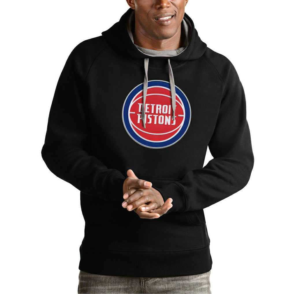NBA - Detroit Pistons Antigua Team Logo Victory Pullover Hoodie - Black