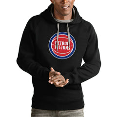 NBA - Detroit Pistons Antigua Team Logo Victory Pullover Hoodie - Black