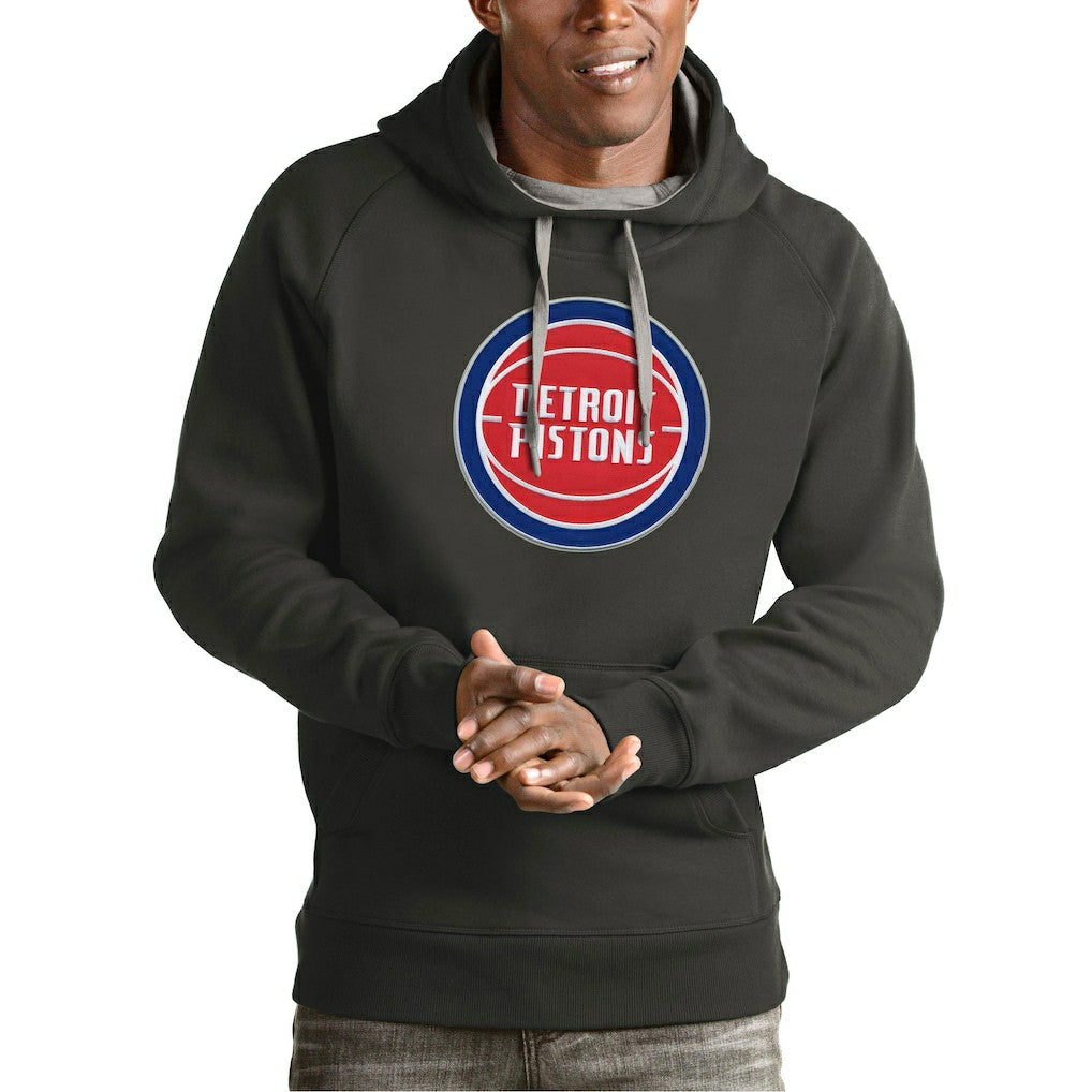 NBA - Detroit Pistons Antigua Team Logo Victory Pullover Hoodie - Charcoal