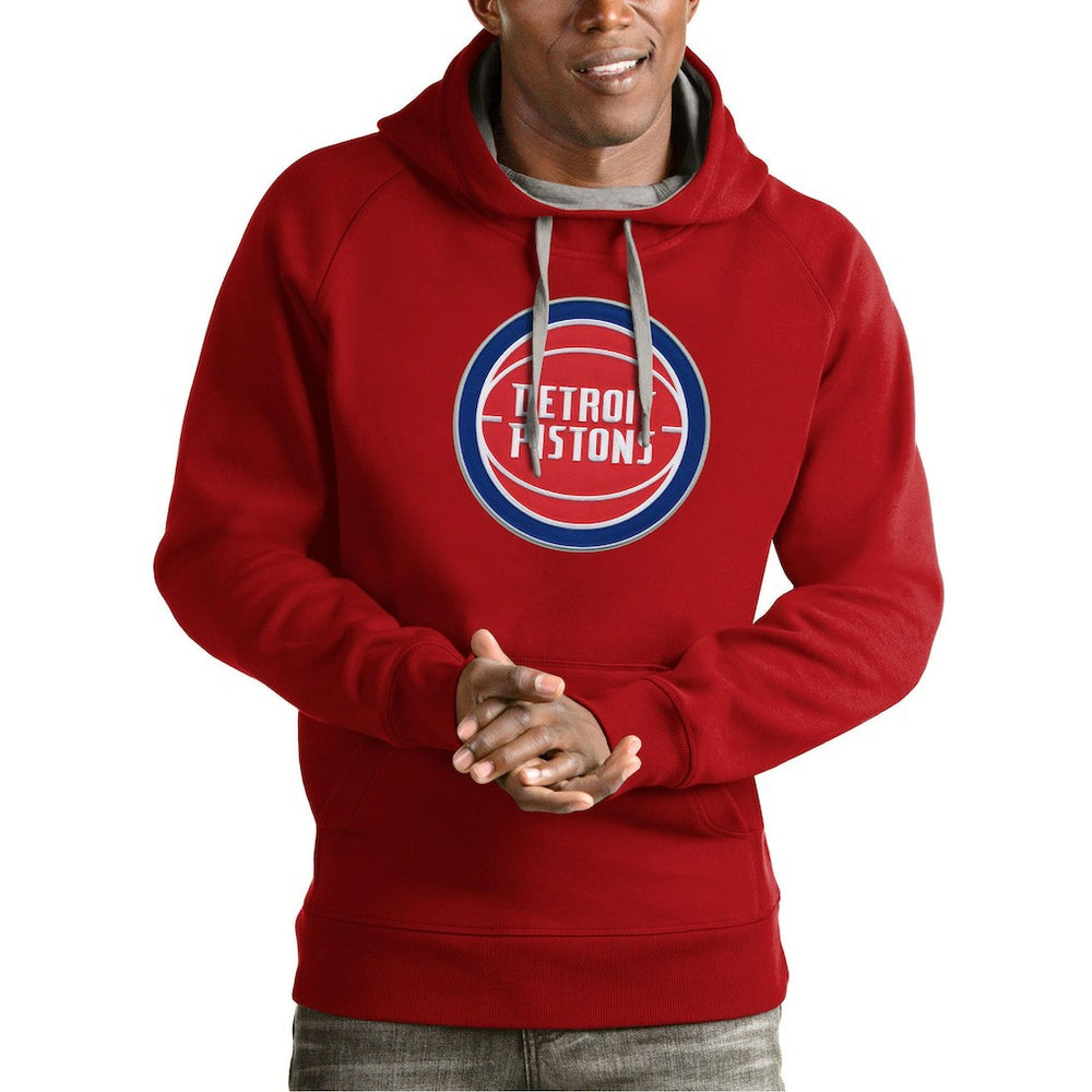 NBA - Detroit Pistons Antigua Team Logo Victory Pullover Hoodie - Red