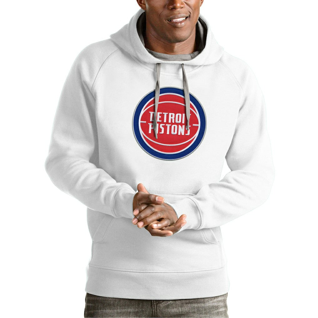 NBA - Detroit Pistons Antigua Team Logo Victory Pullover Hoodie - White