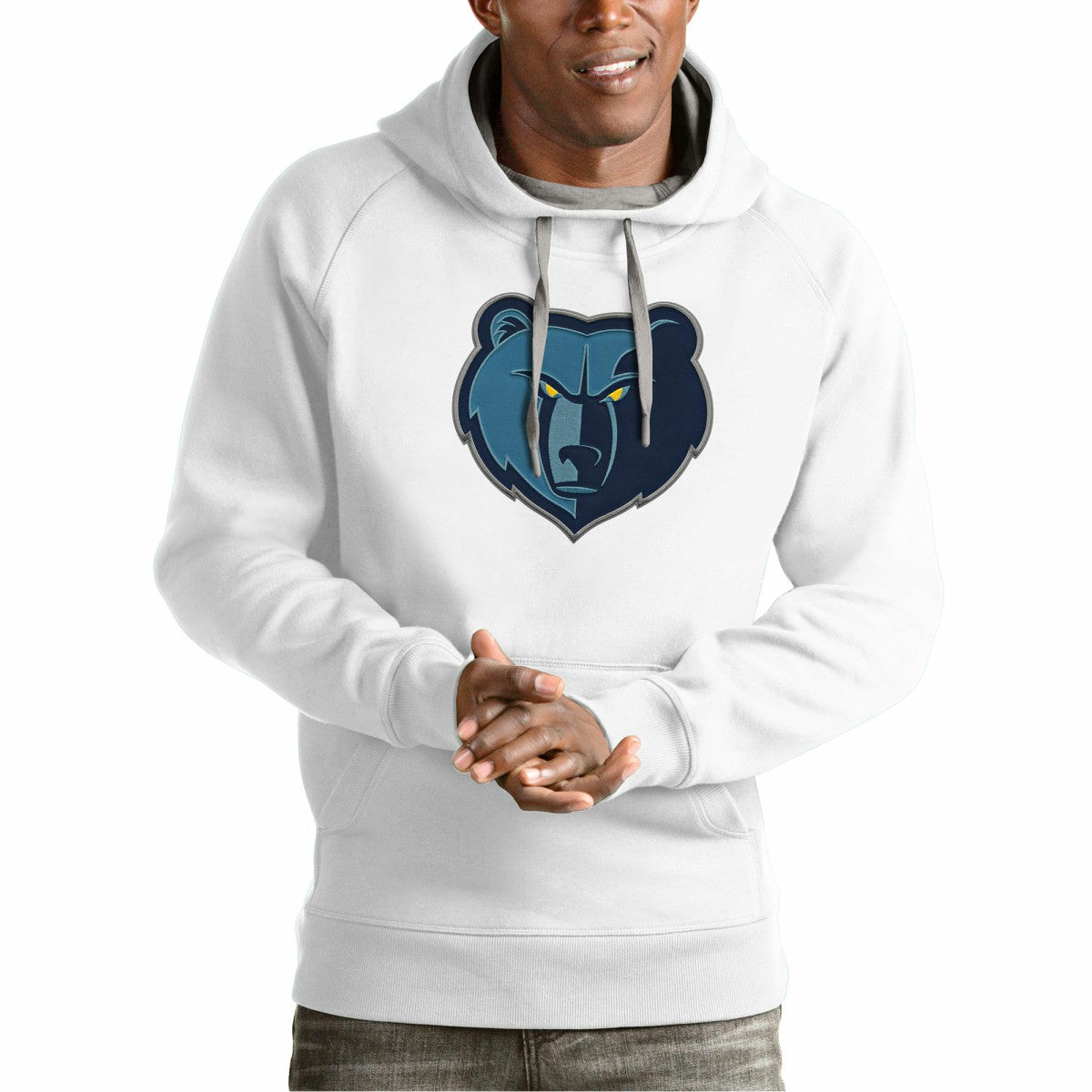 NBA - Memphis Grizzlies Antigua Team Logo Victory Pullover Hoodie - White