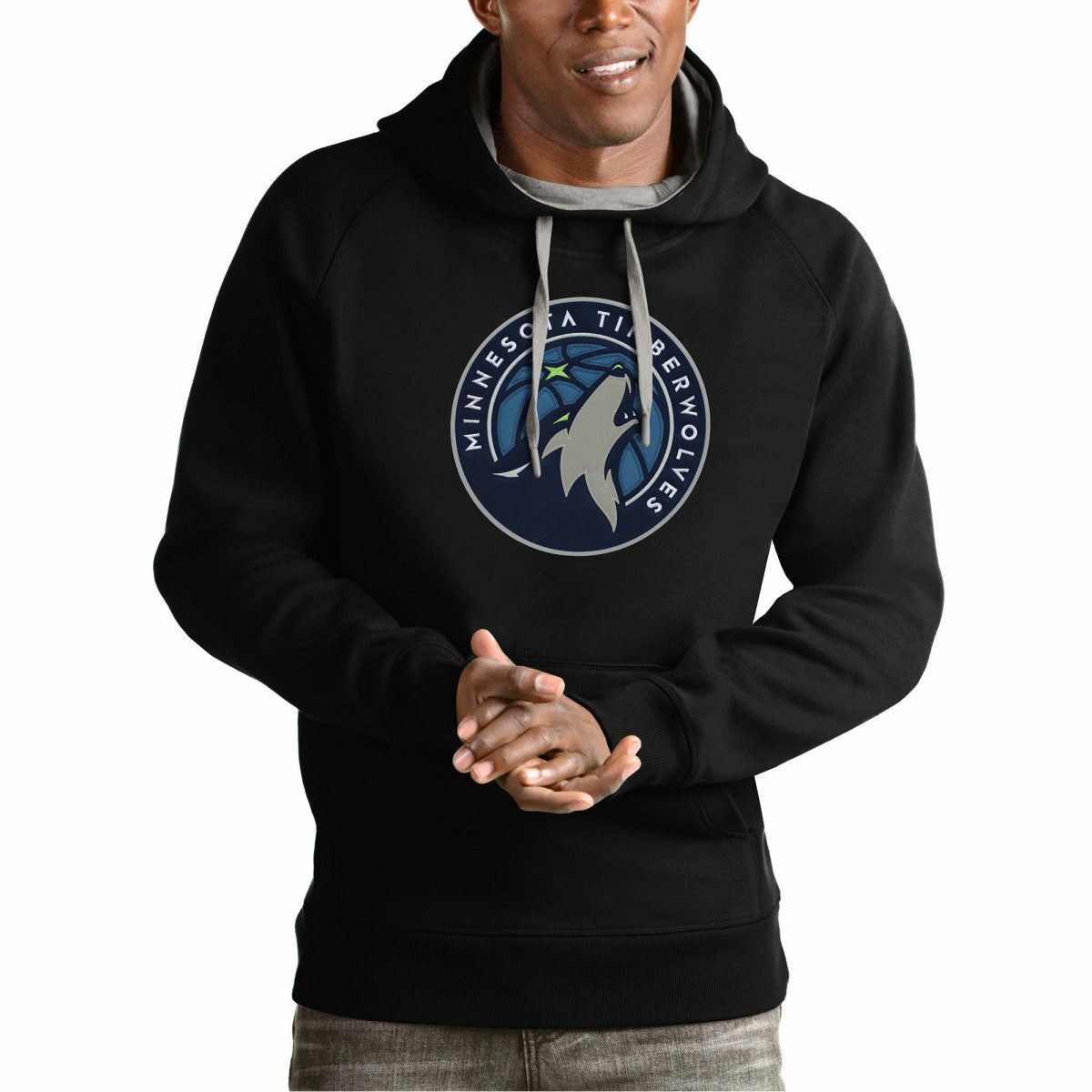 NBA - Minnesota Timberwolves Antigua Team Logo Victory Pullover Hoodie - Black