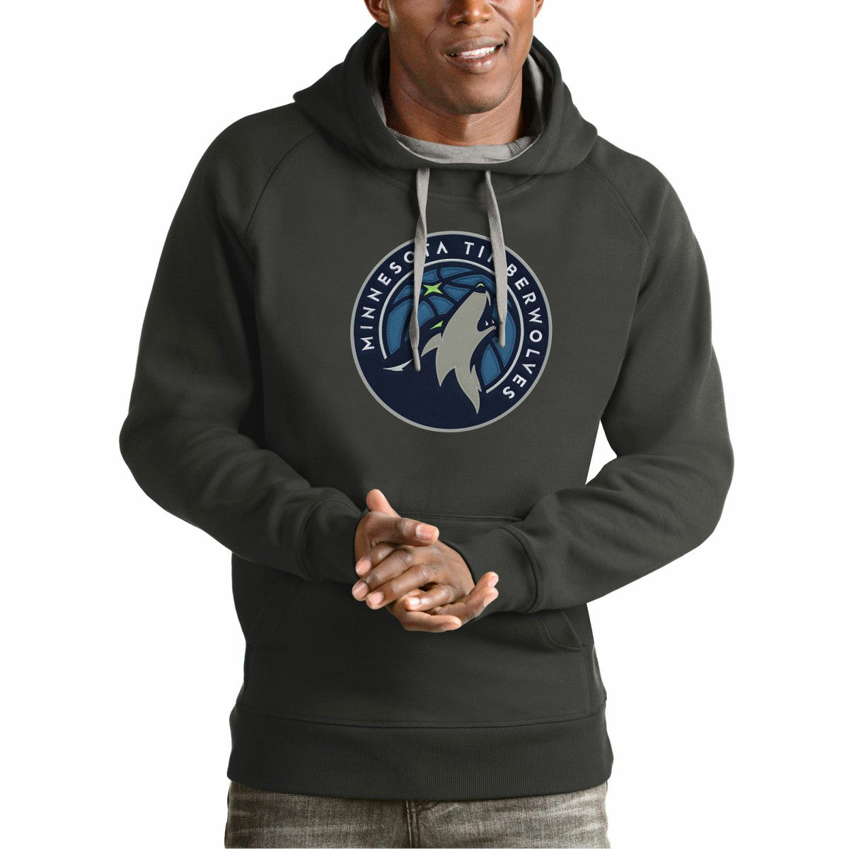 NBA - Minnesota Timberwolves Antigua Team Logo Victory Pullover Hoodie - Charcoal