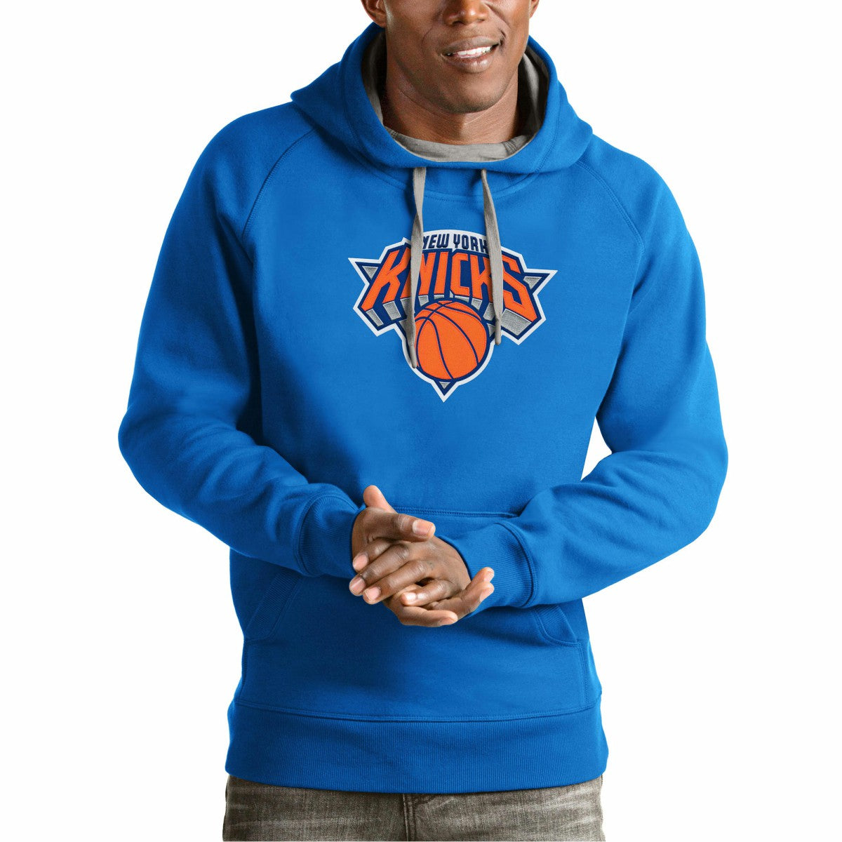NBA - New York Knicks Antigua Team Logo Victory Pullover Hoodie - Blue
