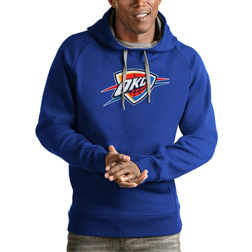 NBA - Oklahoma City Thunder Antigua Team Logo Victory Pullover Hoodie - Royal