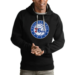 NBA - Philadelphia 76ers Antigua Team Logo Victory Pullover Hoodie - Black