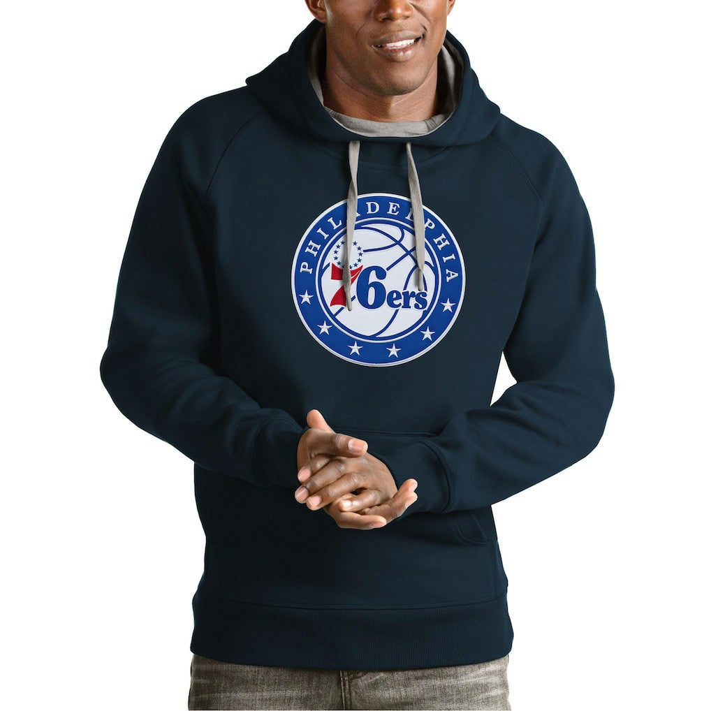 NBA - Philadelphia 76ers Antigua Team Logo Victory Pullover Hoodie - Navy