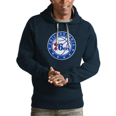 NBA - Philadelphia 76ers Antigua Team Logo Victory Pullover Hoodie - Navy