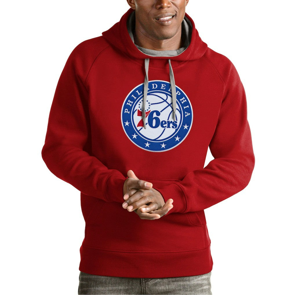 NBA - Philadelphia 76ers Antigua Team Logo Victory Pullover Hoodie - Red