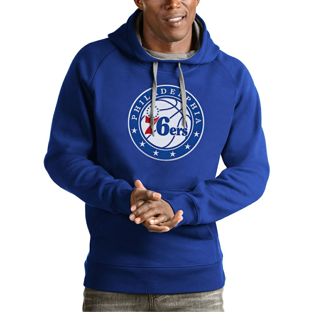 NBA - Philadelphia 76ers Antigua Team Logo Victory Pullover Hoodie - Royal