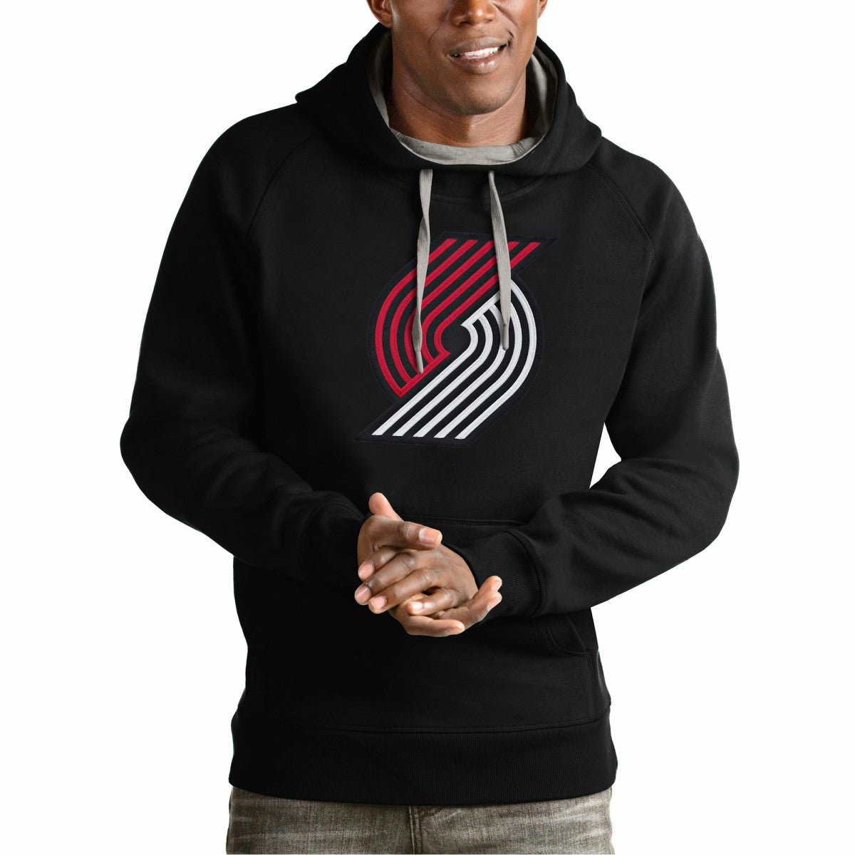 NBA - Portland Trail Blazers Antigua Team Logo Victory Pullover Hoodie - Black