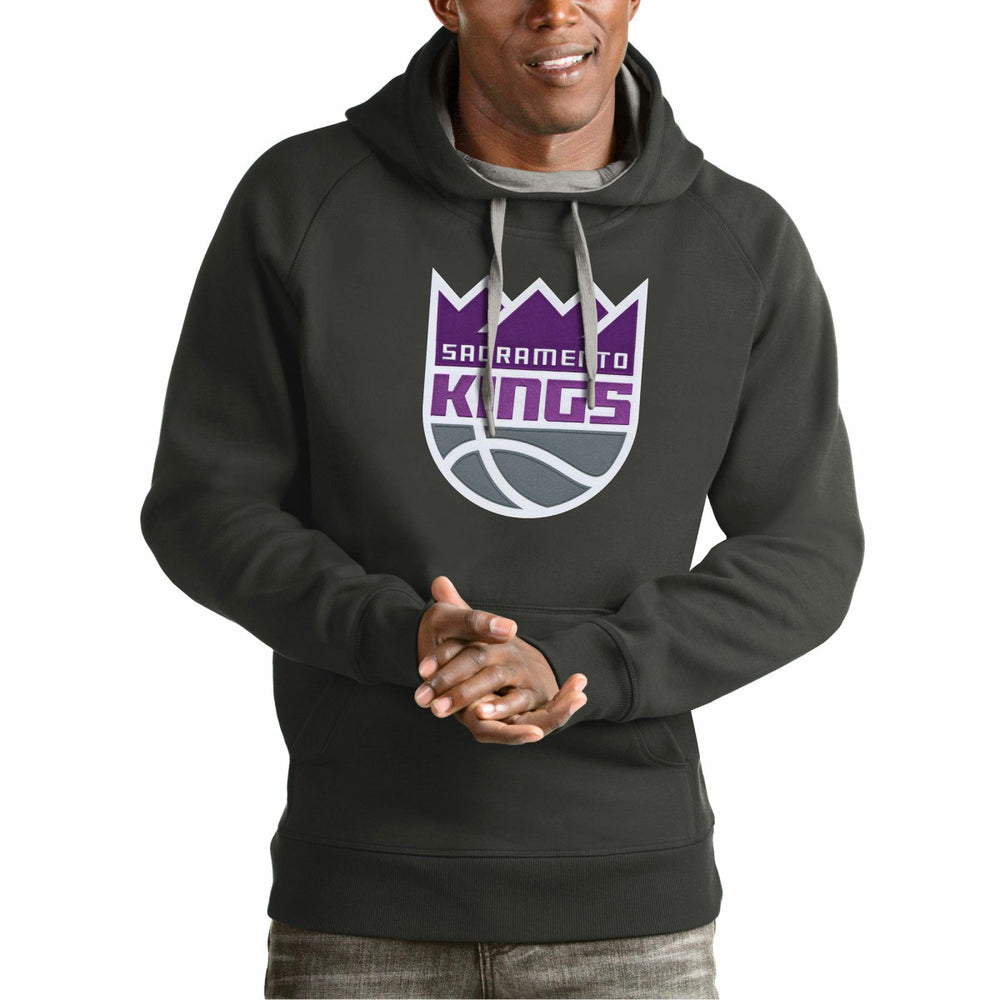NBA - Sacramento Kings Antigua Team Logo Victory Pullover Hoodie - Charcoal