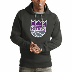NBA - Sacramento Kings Antigua Team Logo Victory Pullover Hoodie - Charcoal