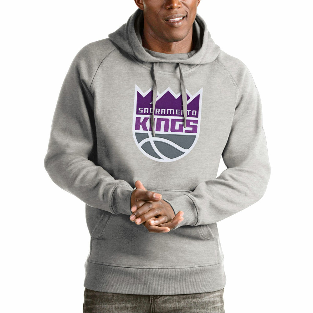 NBA - Sacramento Kings Antigua Team Logo Victory Pullover Hoodie - Heather Gray