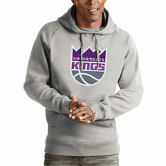 NBA - Sacramento Kings Antigua Team Logo Victory Pullover Hoodie - Heather Gray