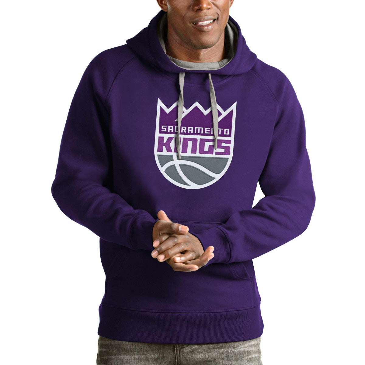 NBA - Sacramento Kings Antigua Team Logo Victory Pullover Hoodie - Purple