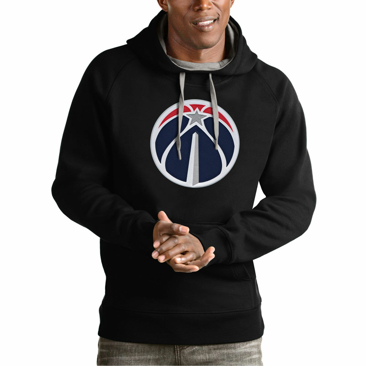 NBA - Washington Wizards Antigua Team Logo Victory Pullover Hoodie - Black