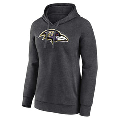 Baltimore Ravens Women's Primary Logo Pullover Hoodie Charcoal - NFL