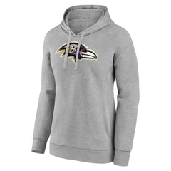 Baltimore Ravens Women's Primary Logo Pullover Hoodie Gray - NFL