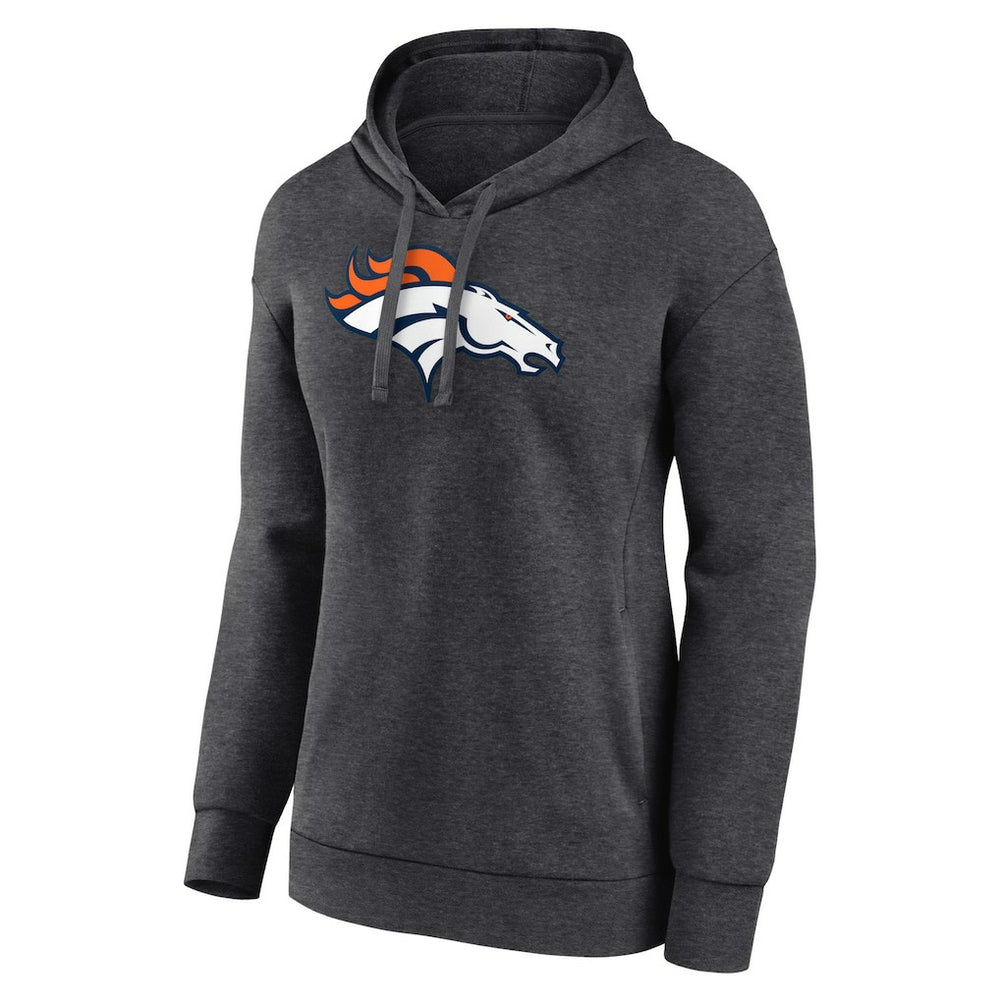 Denver Broncos Women's Primary Logo Pullover Hoodie Charcoal - NFL