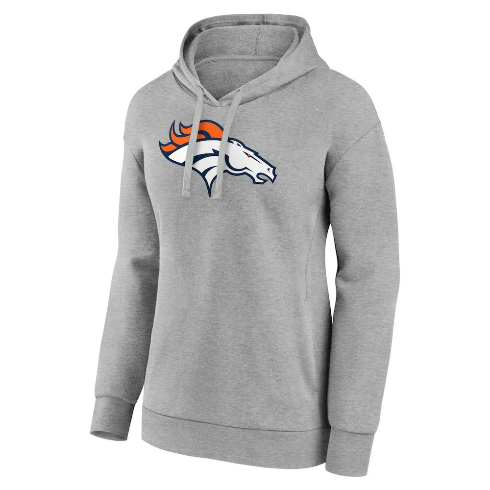 Denver Broncos Women's Primary Logo Pullover Hoodie Gray - NFL