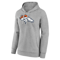 Denver Broncos Women's Primary Logo Pullover Hoodie Gray - NFL