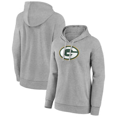 Green Bay Packers Women's Primary Logo Pullover Hoodie Gray - NFL