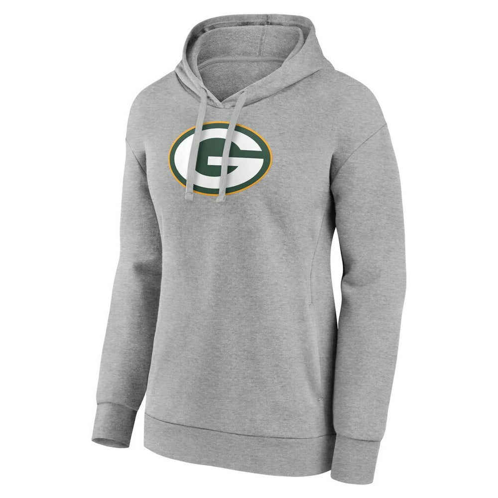 Green Bay Packers Women's Primary Logo Pullover Hoodie Gray - NFL