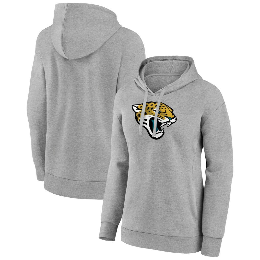 Jacksonville Jaguars Women's Primary Logo Pullover Hoodie Gray - NFL