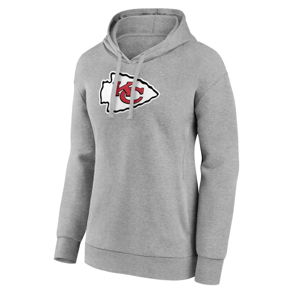 Kansas City Chiefs Women's Primary Logo Pullover Hoodie Gray - NFL