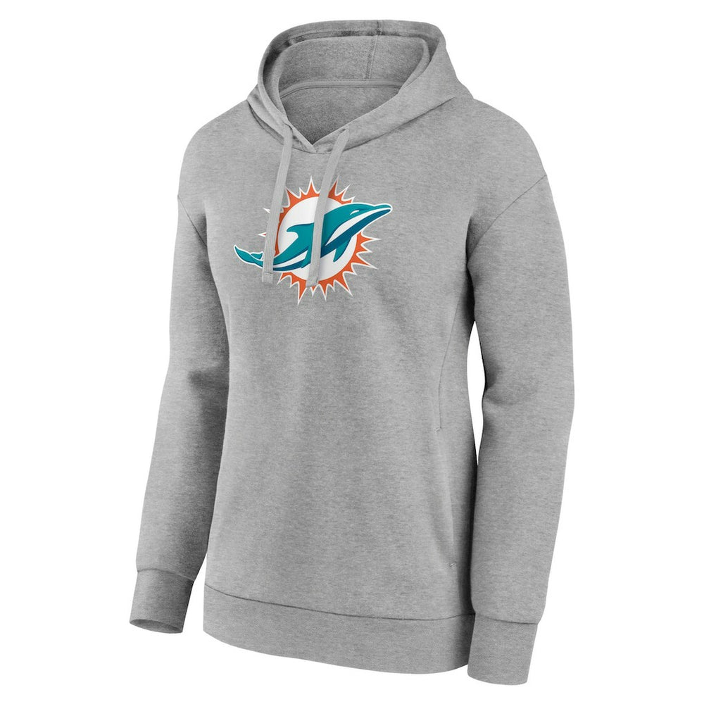 Miami Dolphins Women's Primary Logo Pullover Hoodie Gray - NFL