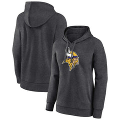Minnesota Vikings Women's Primary Logo Pullover Hoodie Charcoal - NFL