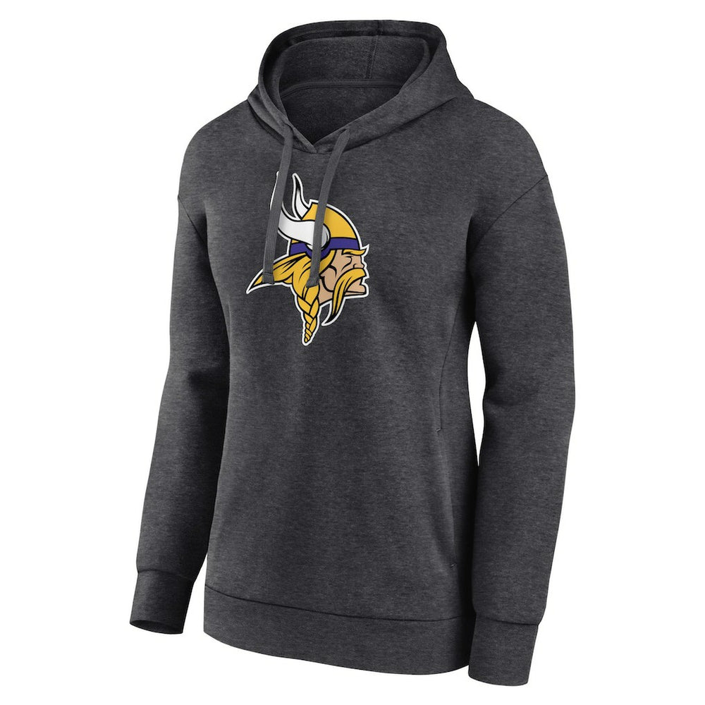 Minnesota Vikings Women's Primary Logo Pullover Hoodie Charcoal - NFL