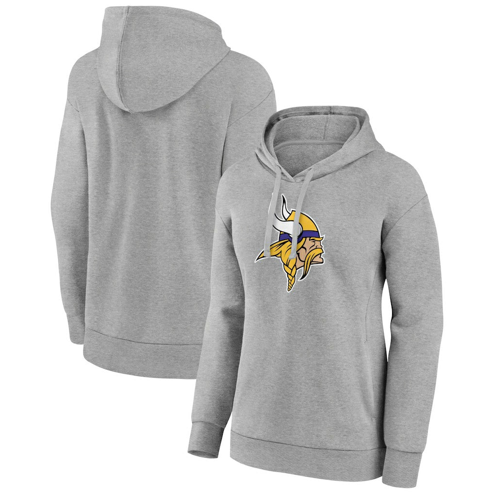 Minnesota Vikings Women's Primary Logo Pullover Hoodie Gray - NFL