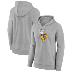 Minnesota Vikings Women's Primary Logo Pullover Hoodie Gray - NFL