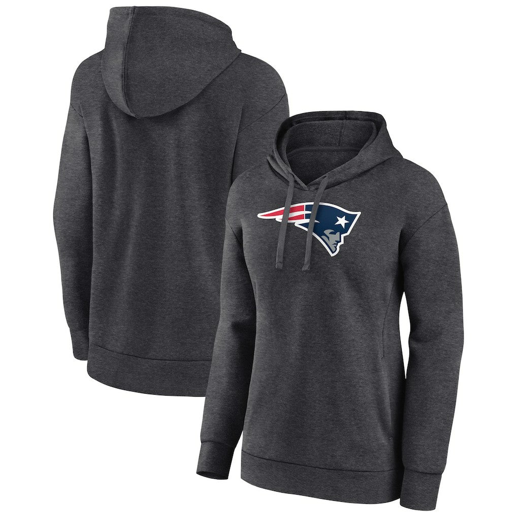 New England Patriots Women's Primary Logo Pullover Hoodie Charcoal - NFL