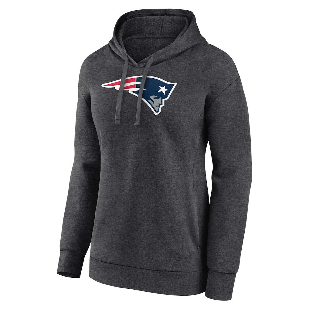 New England Patriots Women's Primary Logo Pullover Hoodie Charcoal - NFL