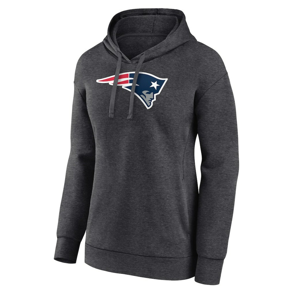 New England Patriots Women's Primary Logo Pullover Hoodie Charcoal - NFL