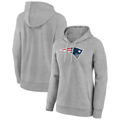 New England Patriots Women's Primary Logo Pullover Hoodie Gray - NFL