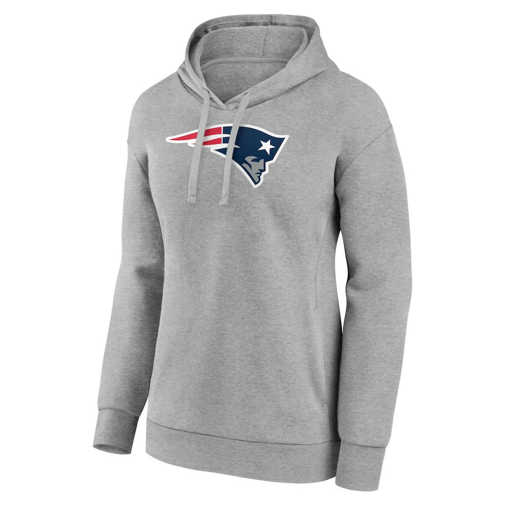 New England Patriots Women's Primary Logo Pullover Hoodie Gray - NFL
