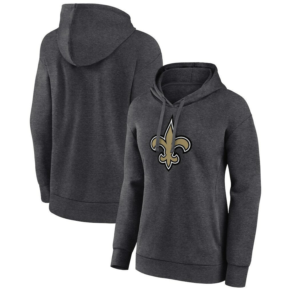 New Orleans Saints Women's Primary Logo Pullover Hoodie Charcoal - NFL